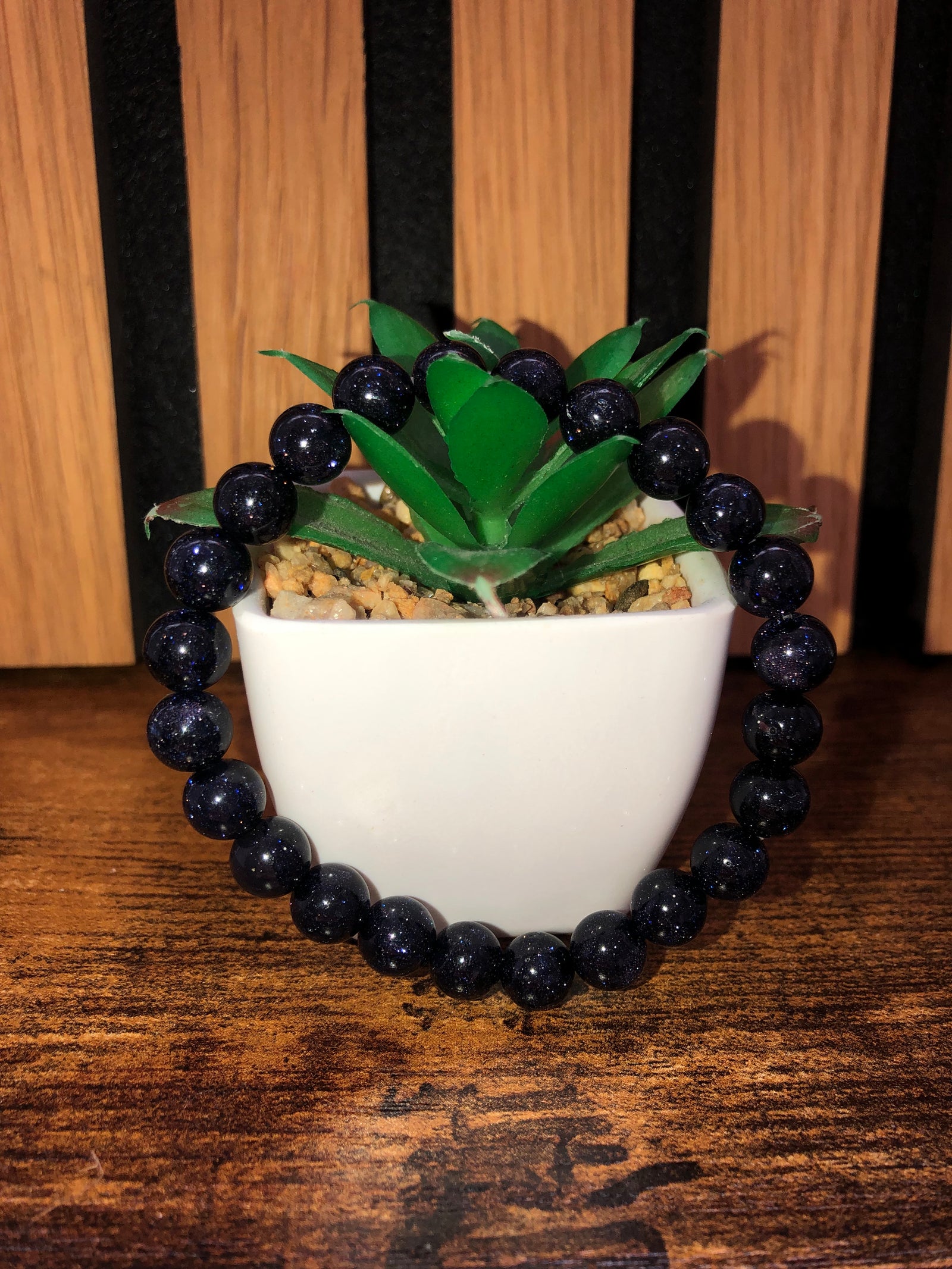 Blue sandstone bracelet