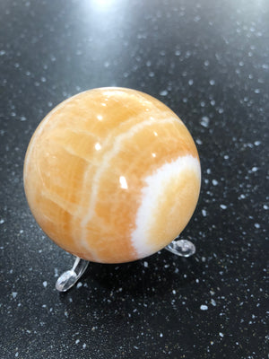 Yellow calcite sphere