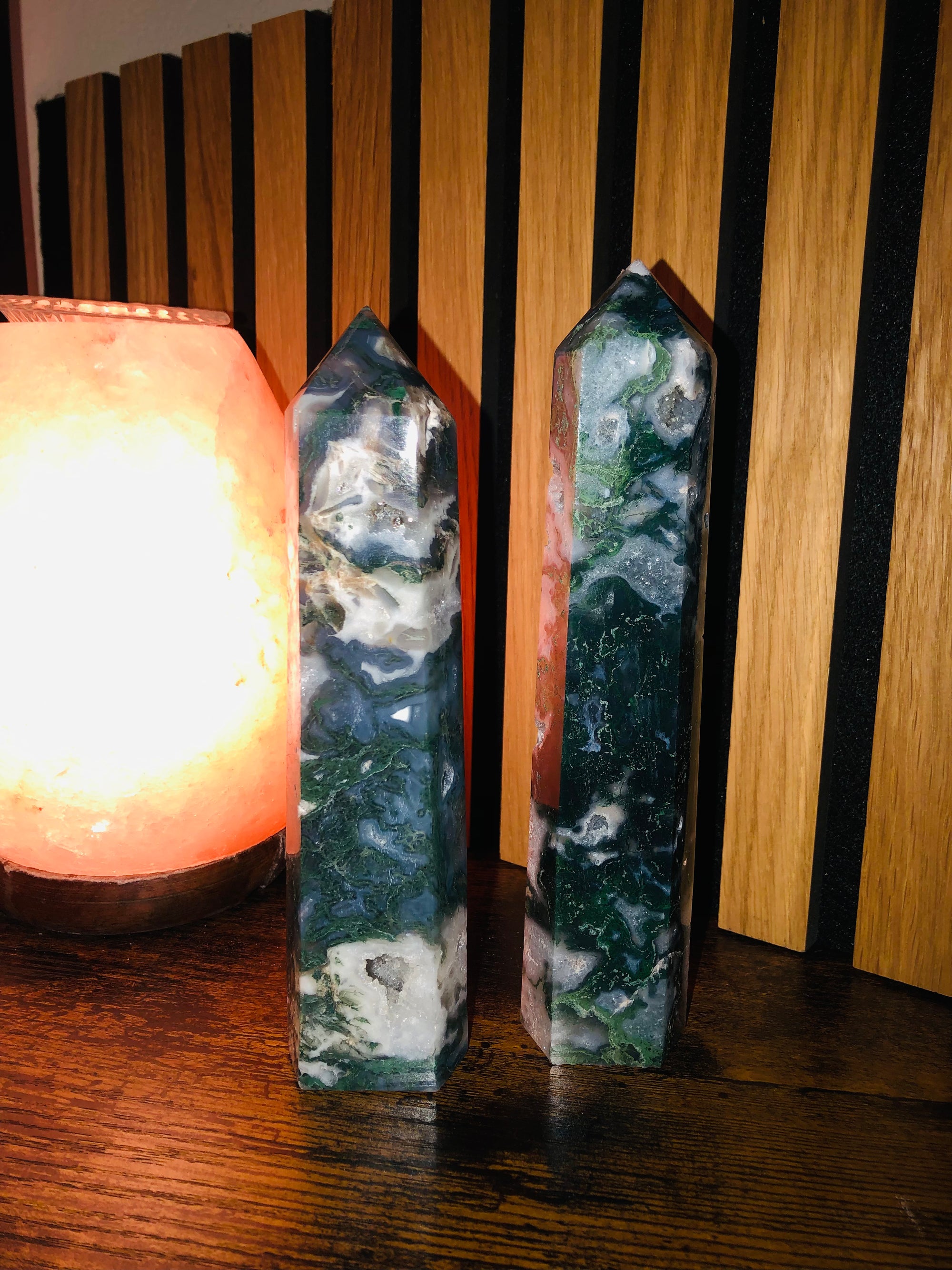 Green Moss Agate Towers xl size