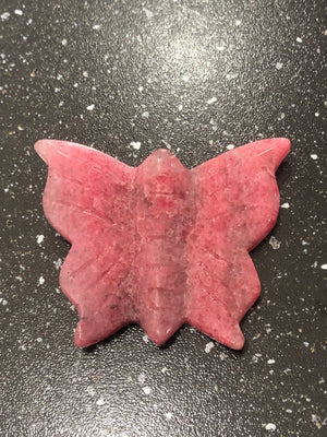Rhodonite Butterfly Carvings