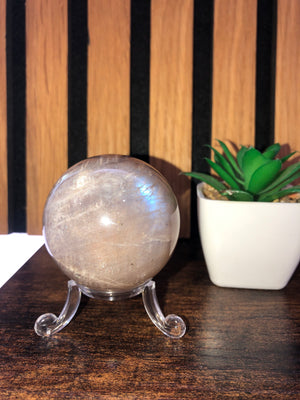 Black Sunstone Sphere with flash
