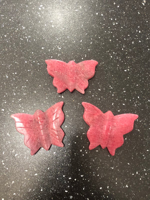 Rhodonite Butterfly Carvings