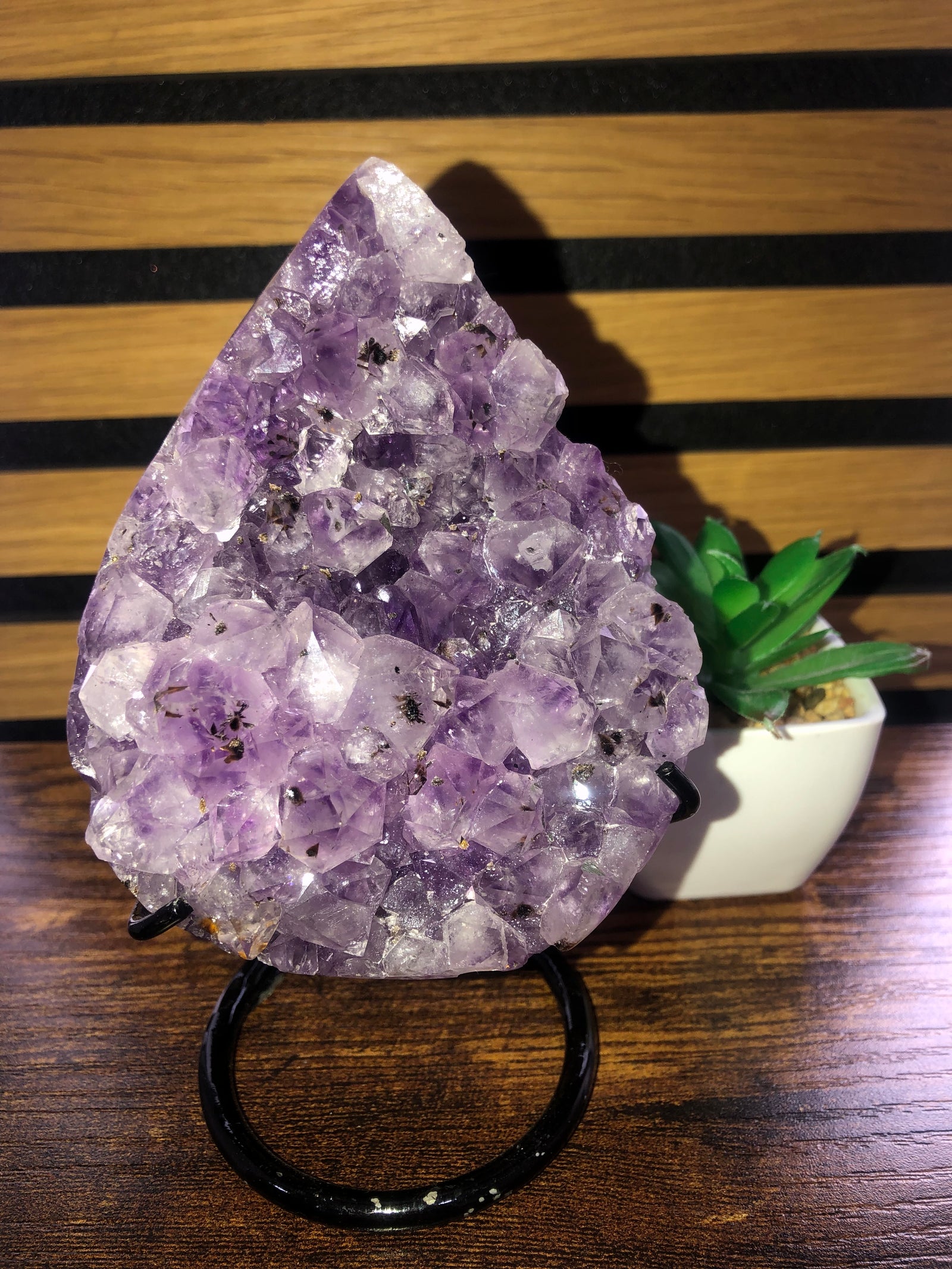 Amethyst cluster with stand