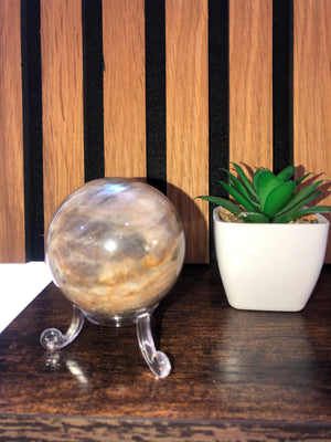 Black Sunstone Sphere with flash