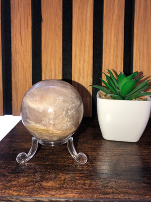 Black Sunstone Sphere with flash