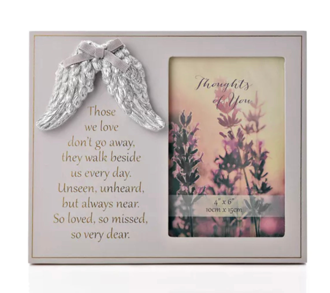 THOUGHTS OF YOU ANGEL WINGS PHOTO FRAME 4" X 6"