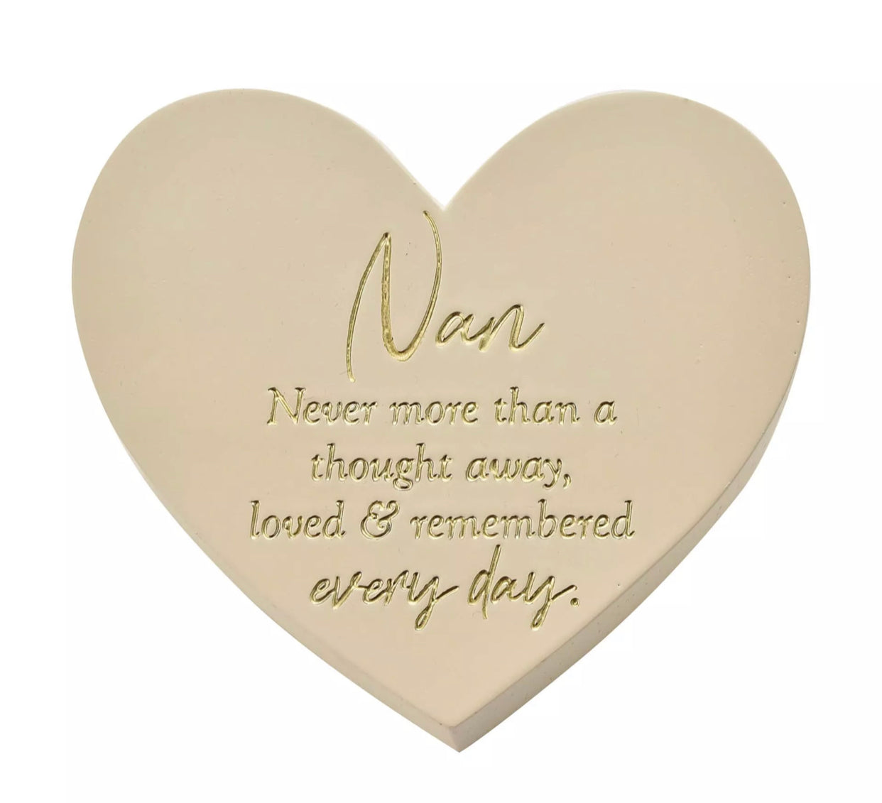 THOUGHTS OF YOU MEMORIAL GRAVESIDE IVORY HEART PLAQUE - NAN