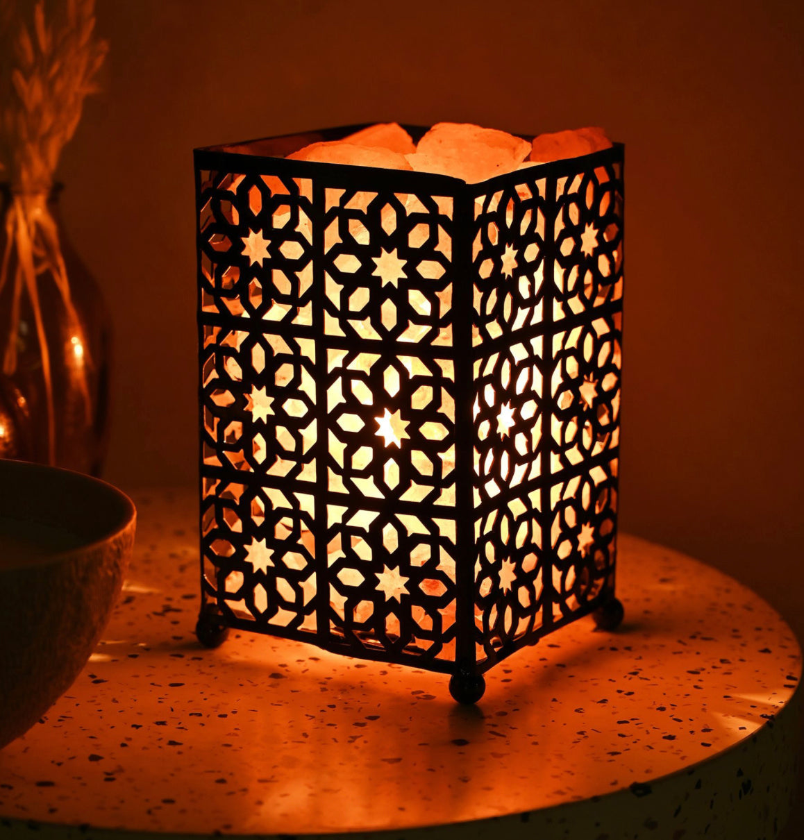 SERENITY HIMALAYAN SALT LAMP BASKET - MOROCCAN STYLE