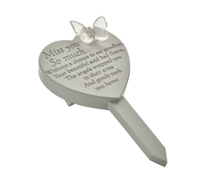 Memorial Solar Light Up Heart Plaque - Miss You So Much