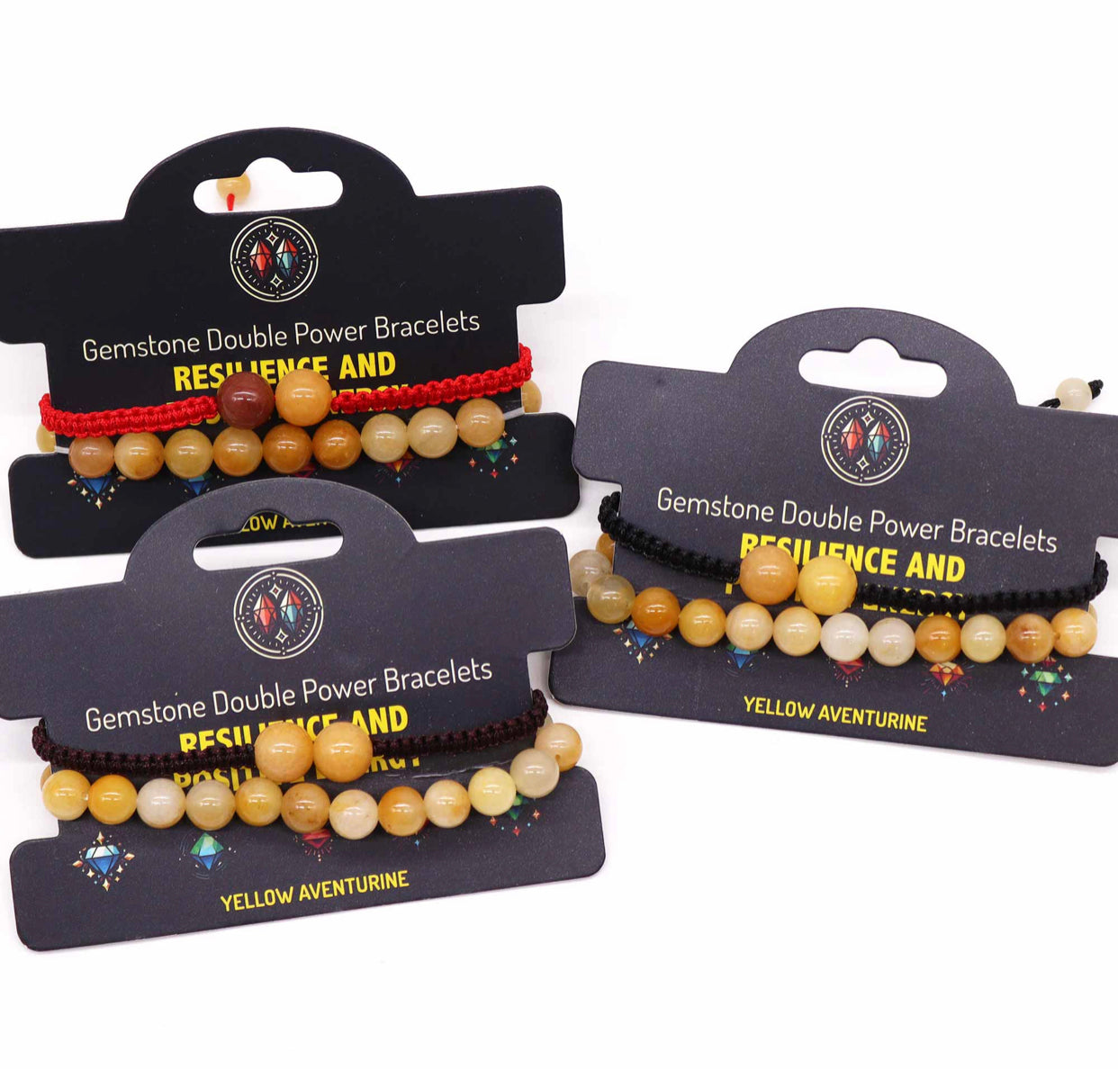 Gemstone Double Power Bracelets- Yellow Aventurine