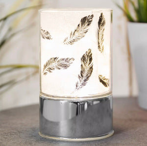 GLASS BLACK FEATHER DESIGN TUBE WITH LED LIGHTS