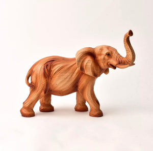 NATURECRAFT WOOD EFFECT RESIN FIGURINE - ELEPHANT