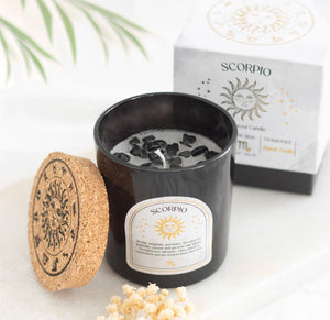 SCORPIO BLACK OUDH GEMSTONE ZODIAC CANDLE