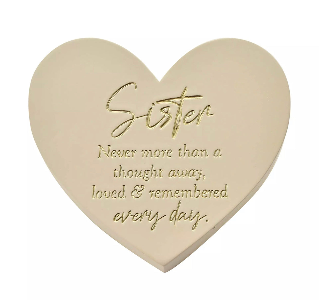 THOUGHTS OF YOU MEMORIAL GRAVESIDE HEART PLAQUE - SISTER