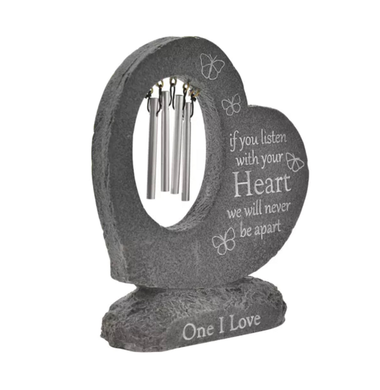 Memorial windchime heart stone