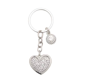 SOPHIA KEYRING - HEART WITH CLEAR CRYSTALS