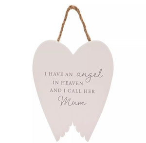 THOUGHTS OF YOU ANGEL WINGS HANGING PLAQUE LARGE