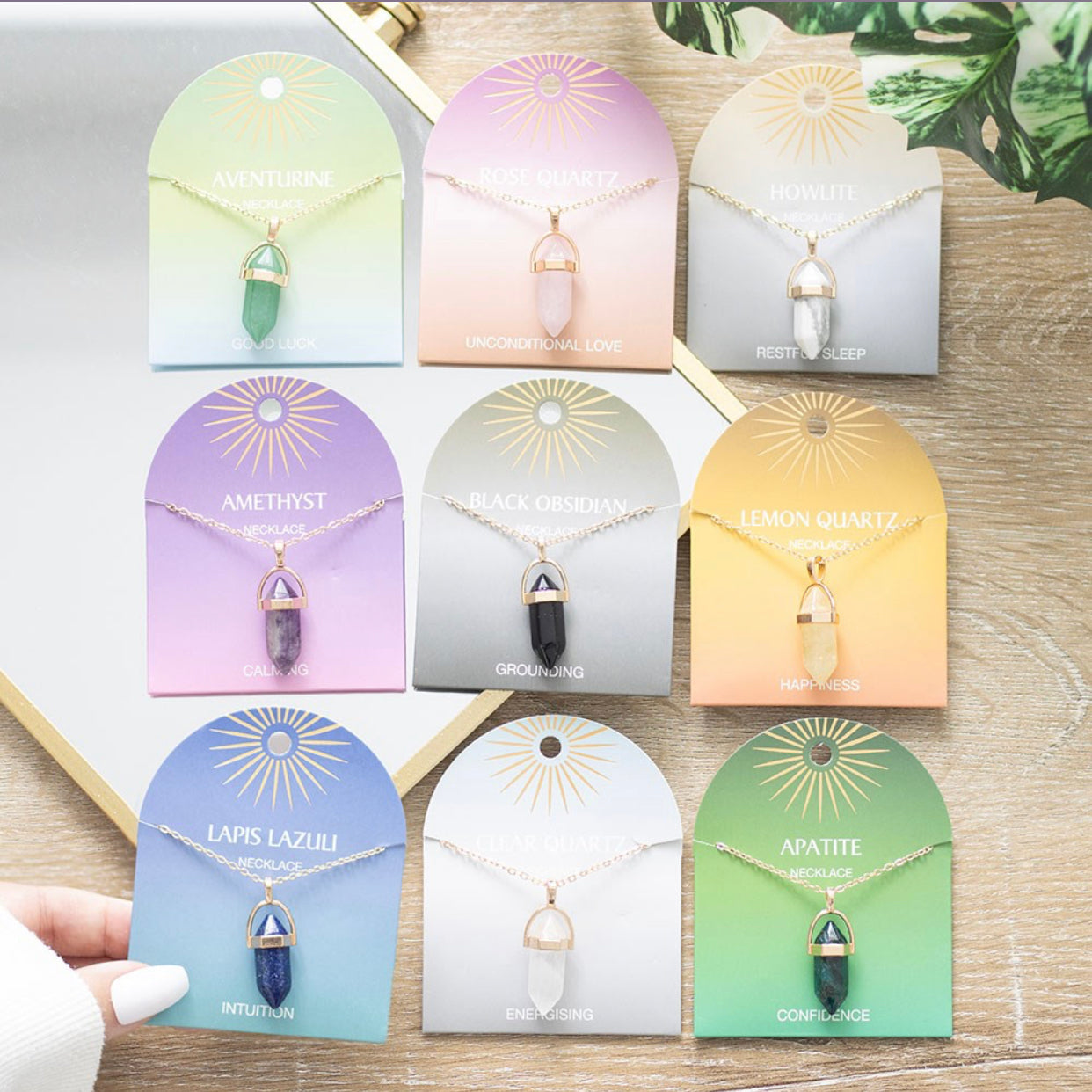 Crystal pendant necklaces