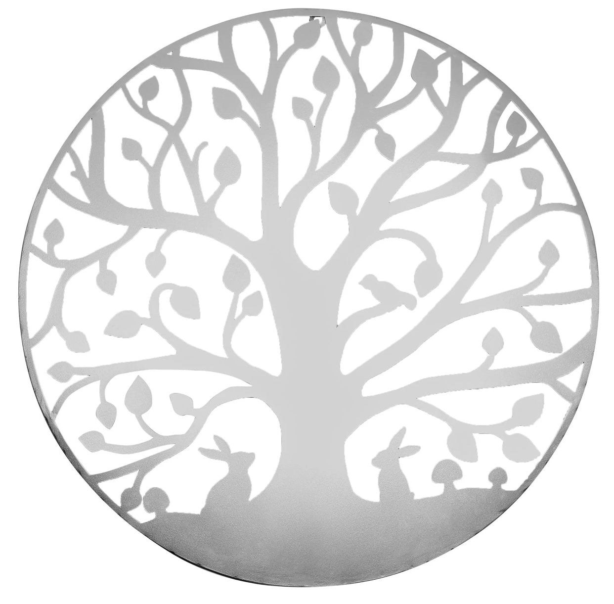 TREE & RABBIT WALL ART 60CM