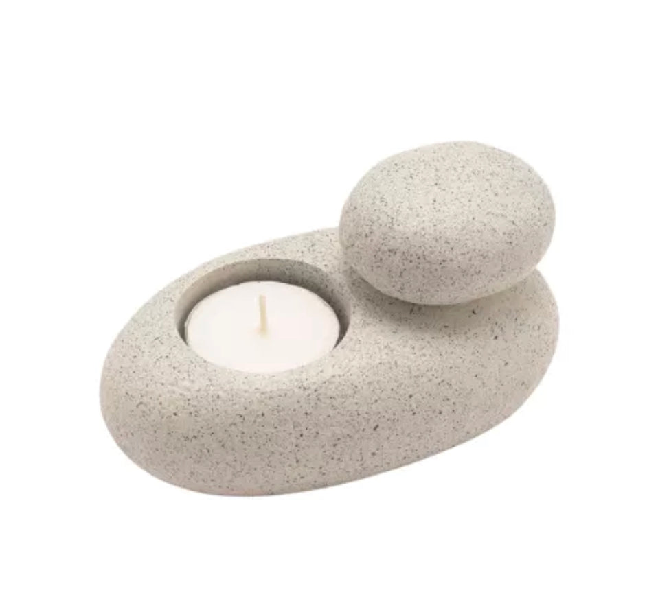 STACKING PEBBLE TEA LIGHT HOLDER