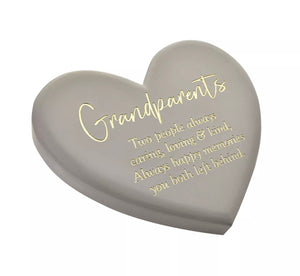 THOUGHTS OF YOU MEMORIAL GRAVESIDE HEART PLAQUE - MUM & DAD/GRANDPARENTS