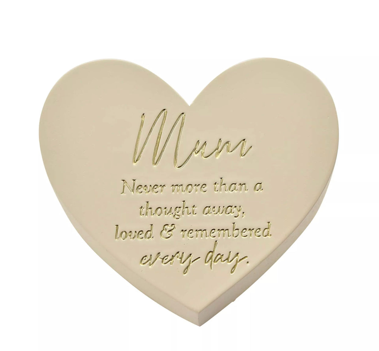 THOUGHTS OF YOU MEMORIAL GRAVESIDE IVORY HEART PLAQUE - MUM