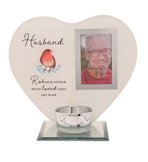 THOUGHTS OF YOU TEA LIGHT HOLDER WITH PHOTO robin