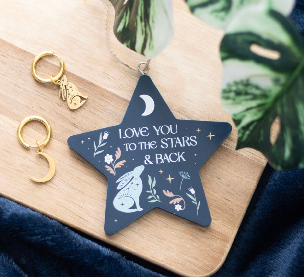 LOVE YOU TO THE STARS AND BACK HARE HANGING DECORATION