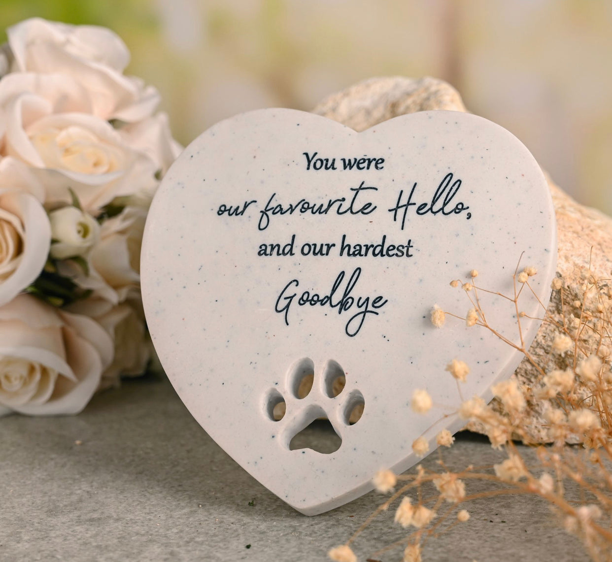 THOUGHTS OF YOU PET MEMORIAL HEART STONE - SMALL