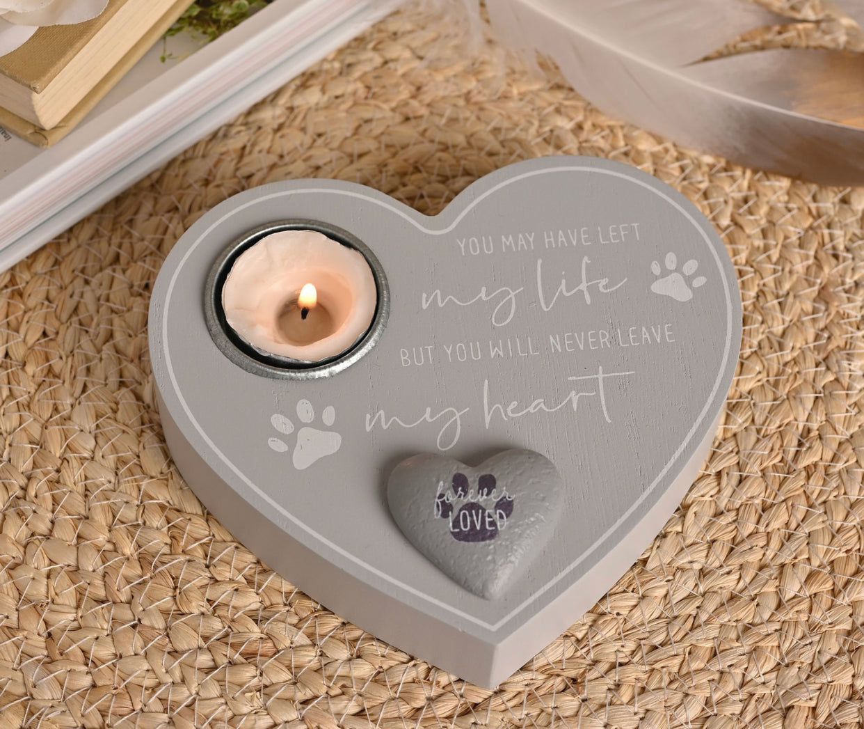 THOUGHTS OF YOU PET TEA LIGHT HOLDER - HEART