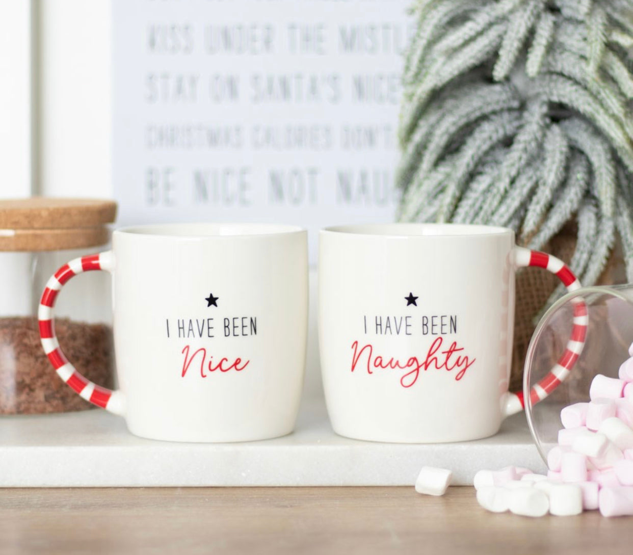 Naughty & nice mug set