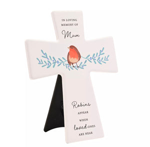 THOUGHTS OF YOU ROBIN CROSS PLAQUE