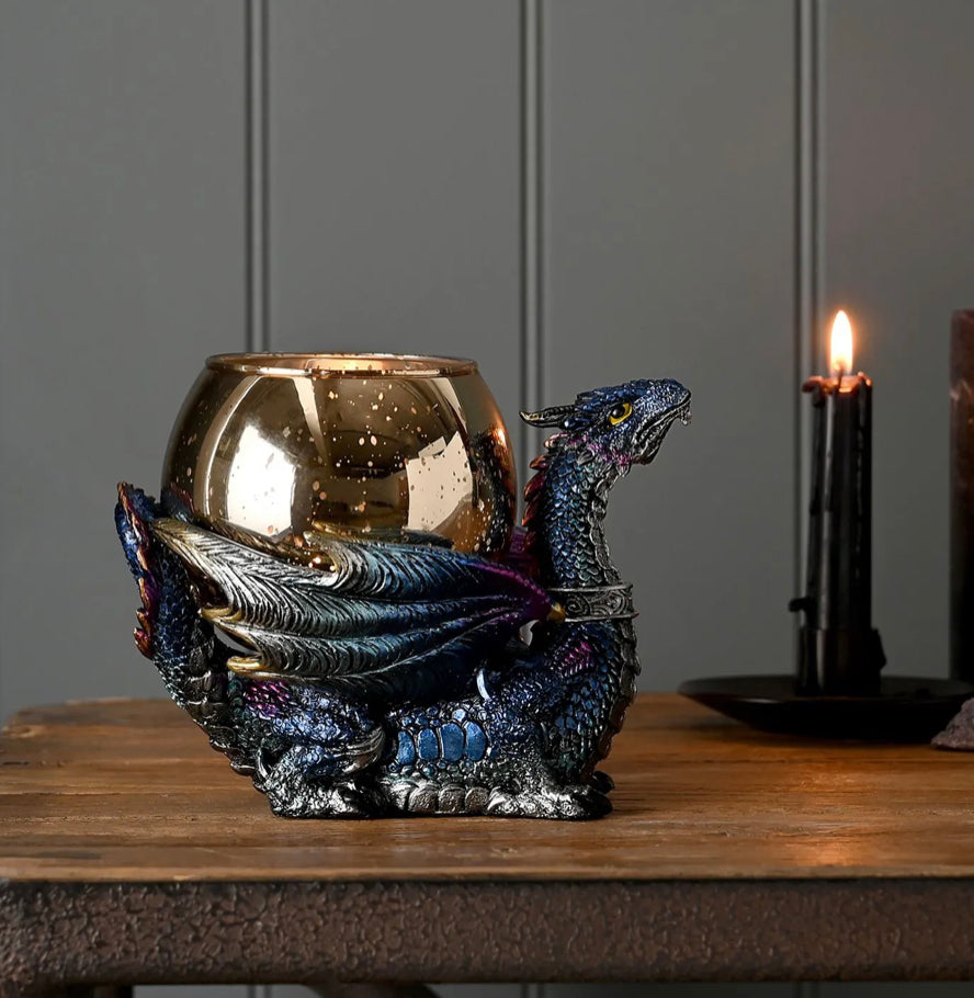 JULIANA MYSTIC LEGENDS BLUE DRAGON CANDLE HOLDER
