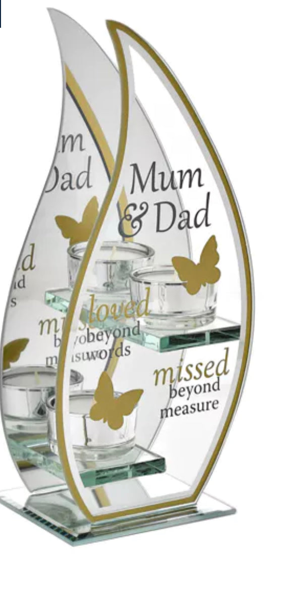 Mum & dad tealight holder