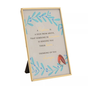 THOUGHTS OF YOU GLASS PLAQUE ROBIN