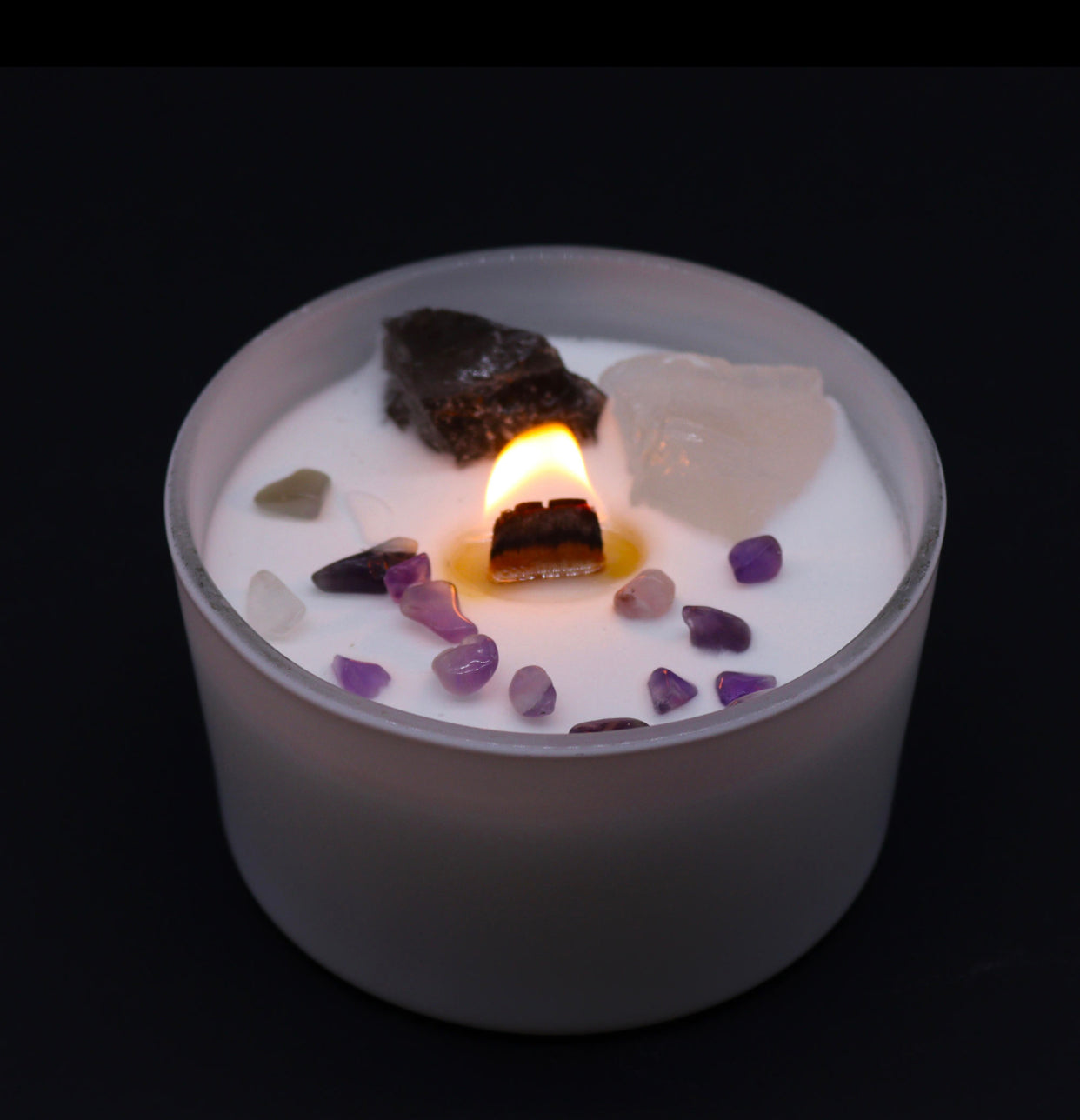 Crown chakra crystal candle