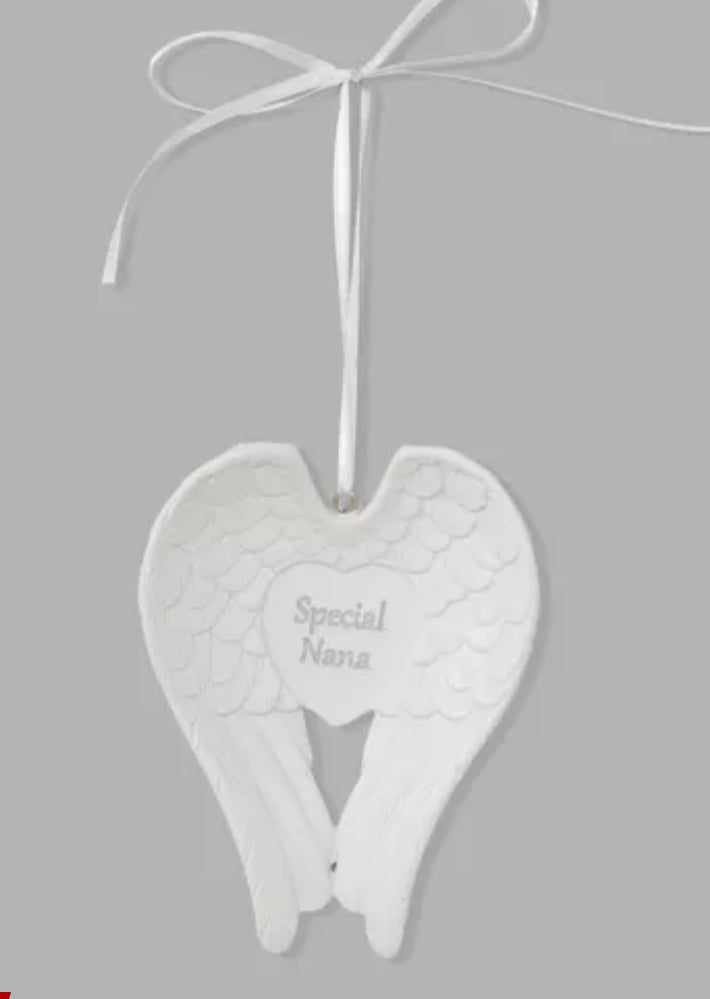 THOUGHTS OF YOU HANGING RESIN WINGS PLAQUE - NANA