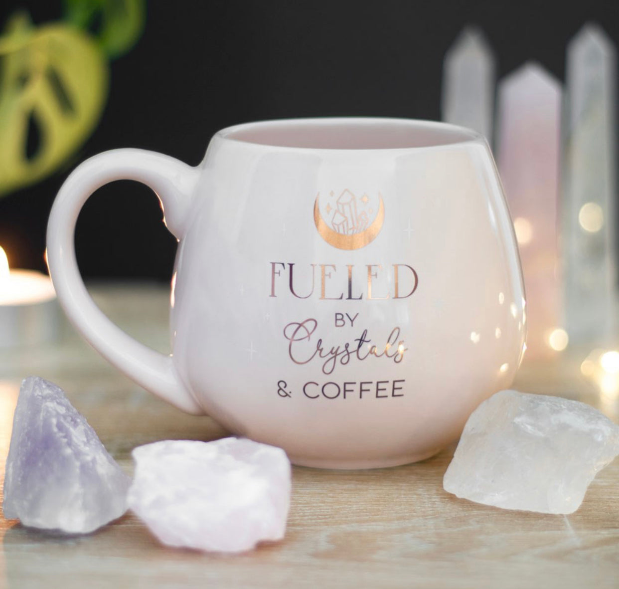 CRYSTALS AND COFFEE ROUNDED MUG