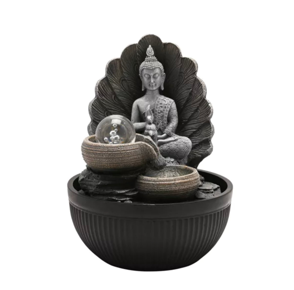 BUDDHA INDOOR WATER FEATURE WITH LIGHT BALL