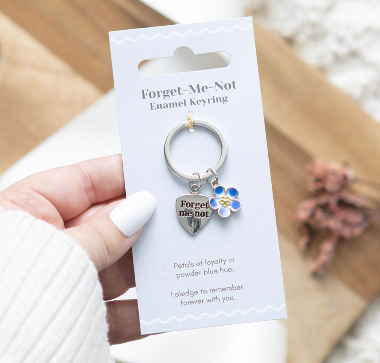 FORGET-ME-NOT FLOWER KEYRING