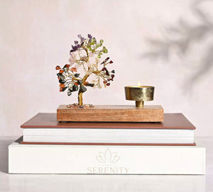 SERENITY GEMSTONE TREE TEA LIGHT HOLDER - 7 CHAKRAS