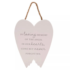 THOUGHTS OF YOU ANGEL WINGS HANGING PLAQUE LARGE