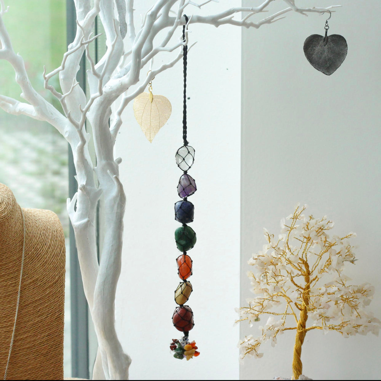 Hanging Chakra Stone Pendant - Seven Chakra