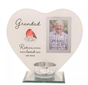 THOUGHTS OF YOU TEA LIGHT HOLDER WITH PHOTO robin