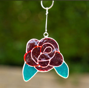 RED ROSE SUNCATCHER