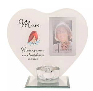THOUGHTS OF YOU TEA LIGHT HOLDER WITH PHOTO robin