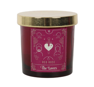 THE LOVERS RED ROSE TAROT CANDLE