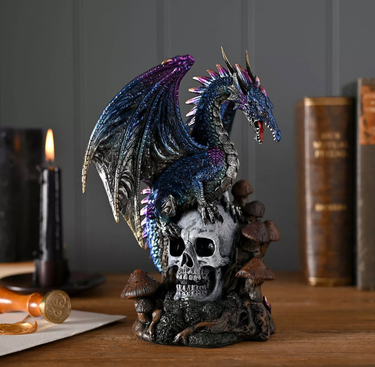 JULIANA MYSTIC LEGENDS BLUE DRAGON ON SKULL