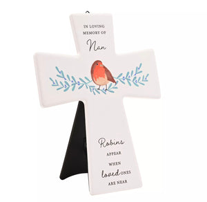 THOUGHTS OF YOU ROBIN CROSS PLAQUE