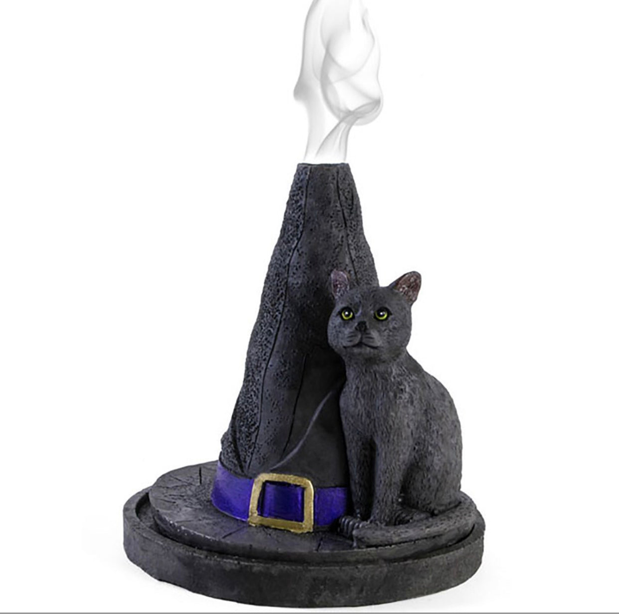 WITCH HAT WITH CAT INCENSE CONE HOLDER